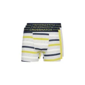 Crosshatch Heren Warbler Boxershorts (Set van 3) (Geel/Grijs/Navy)