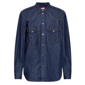 Diesel donkerblauw denim overhemd