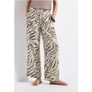 Street One Dames Wide Legs crêpe broek in Beige