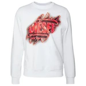 Wit sweatshirt met Diesel Peel-effectlogo
