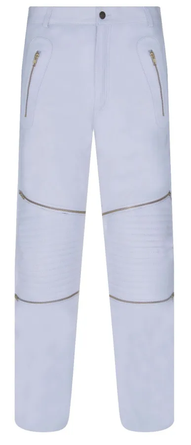 Heren leren jeans met ritssluiting Ancona