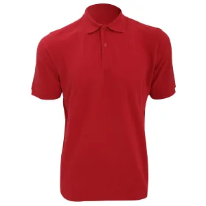 Russell Heren Ripple Collar & Manchet Poloshirt met korte mouwen (Klassiek rood)