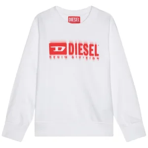 Diesel wazig logo wit sweatshirt