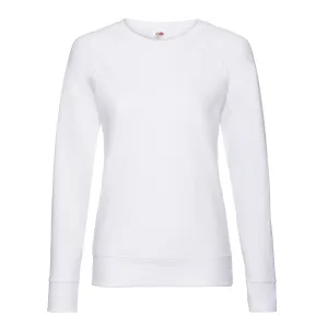 Fruit of the Loom Dames/Dames Lichtgewicht Lady Fit Raglan Sweatshirt (Wit)