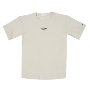 Boy’s Calvin Klein Infant Relaxed Logo T-Shirt in Beige