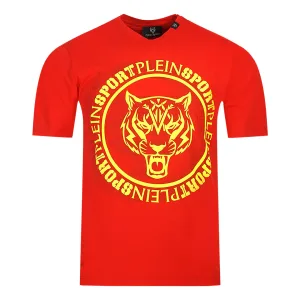 Plein Sport Scribble Layer Logo rood T-shirt
