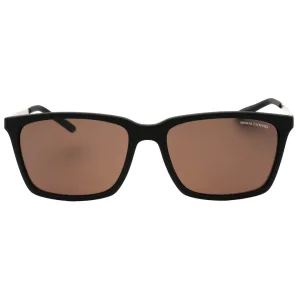 Armani Exchange bruine lens matzwarte zonnebril