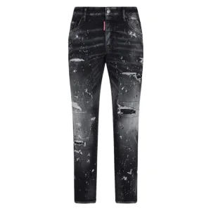 Dsquared2 Skater Jean Paint Splatter Jeans met zwarte wassing