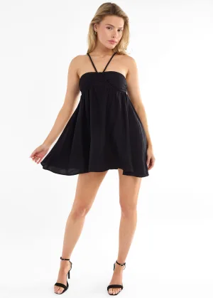 Mini jurk met zwart banddetail