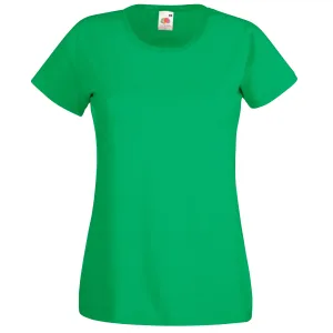 Fruit of the Loom Dames/vrouwen Lady-Fit Valueweight Short Sleeve T-Shirt (Pak van 5) (Kelly Groen)