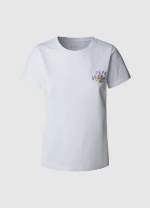 Pepe Jeans T-shirt Amanda met stik- en drukelementen