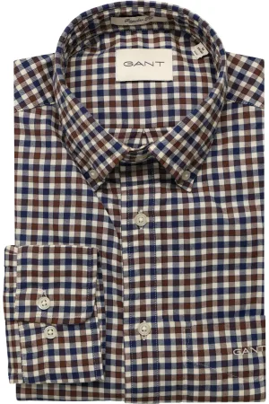 GANT Overhemd bruin, Ruit