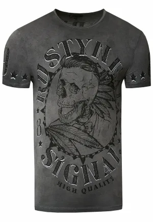 T-shirt met een was met schedelprint