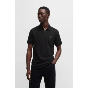 Boss Orange Poloshirt Passerzip met een polokraag