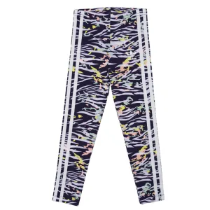 Girl’s adidas Originals Junior Allover Print Leggings in Purple white