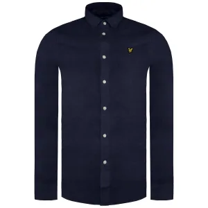 Lyle & Scott Multi Garen Geborsteld Heren Navy Overhemd