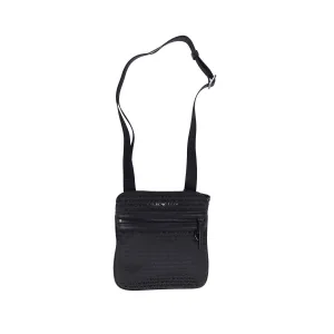 Accessoires Emporio Armani Allover Belettering Messenger Bag in Zwart