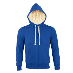 SOLS Sherpa Unisex Zip-Up Hooded Sweatshirt / Hoodie (Koningsblauw)