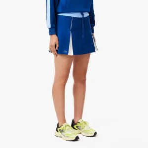 Dames Lacoste Verstelbare Colour-Block Interlock Rok in Blauw-Wit