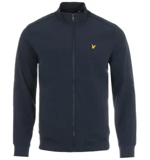 Lyle & Scott softshell jack met ritssluiting en trechterhals – donkerblauw