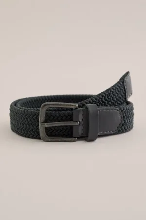 WE Fashion – Jongens gevlochten riem – Regular fit – Donkergrijs – Polyethyleen –