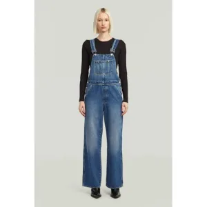 G-STAR denim straight high waist tuinbroek