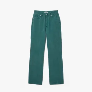 Dames Lacoste Straight Leg Natural Dye Denim Jeans in Green