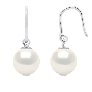 Oorbellen Hooks zoetwaterparels Rond 8-9 mm White 925