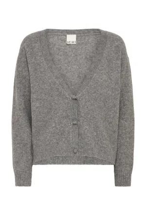 ICHI gebreid vest grijs