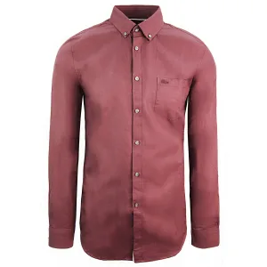 Lacoste Regular Fit Heren Overhemd Bourgondië