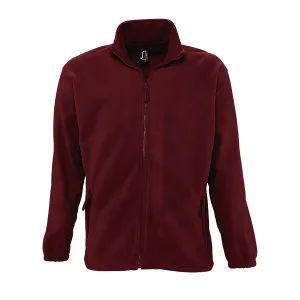SOLS Heren North Full Zip Outdoor Fleece Jacket (Bourgondië)