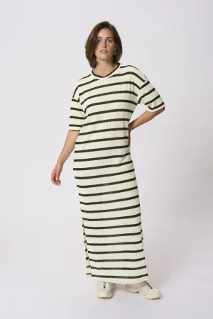 Jurk Loose fit Turtledove / Black stripe