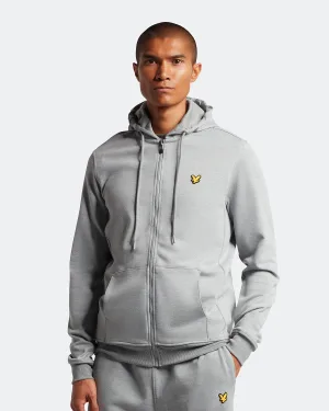 Lyle & Scott Sports Full Zip Fly Fleece hoodie in Grijs