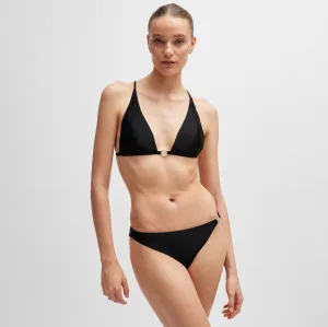 Dames Boss Double B Monogram Triangle Bikinitop in Zwart