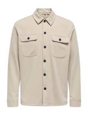 ONLY & SONS regular fit overshirt beige