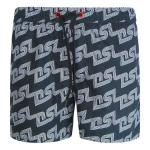 Diesel BMBX-KEN-37 All Over DSL Logo Zwarte Strandshorts