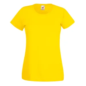 Fruit of the Loom Dames/vrouwen Lady-Fit Valueweight Short Sleeve T-Shirt (Pak van 5) (Geel)