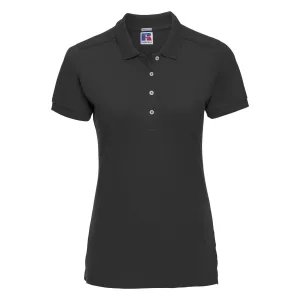 Russell Dames/dames Stretch Short Sleeve Polo Shirt (Zwart)