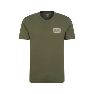 Mountain Warehouse Heren Badge Organic T-Shirt (Kaki Groen)