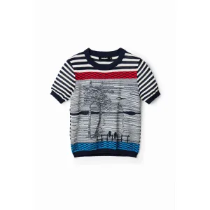 Gebreid zeemans T-shirt voor dames Desigual