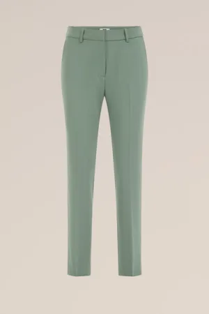 WE Fashion – Dames slim fit pantalon – Slim Fit – Zeegroen –