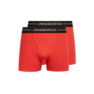 Crosshatch Heren Hexter Boxershorts (Set van 2) (Rood)