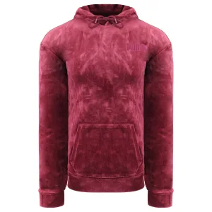 Puma Geborduurde Womens Wijnrode Velours Hoodie