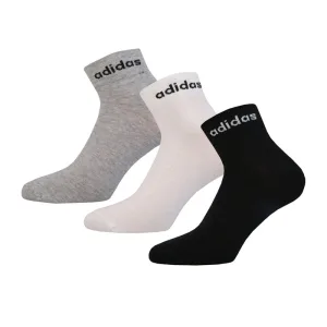 Men’s adidas 3 Pack Non-Cushioned Ankle Socks in Black-White