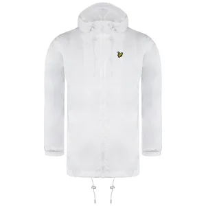 Lyle & Scott lange mouwen met rits en grafisch logo wit windjack met capuchon voor dames JKW1200V 626