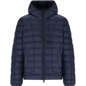 Diesel effen marineblauw gewatteerd jack met capuchon