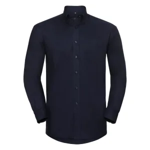 Russell Collectie Heren Lange Mouw Easy Care Oxford Shirt (Heldere marine)