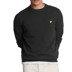 Lyle & Scott gitzwarte pull-over trui met ronde hals