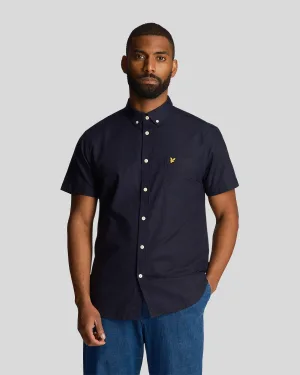 Men’s Lyle And Scott Short Sleeve Oxford Shirt in Navy