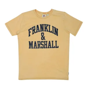 Boy’s Franklin And Marshall Junior Vintage Arch T-Shirt in Gold